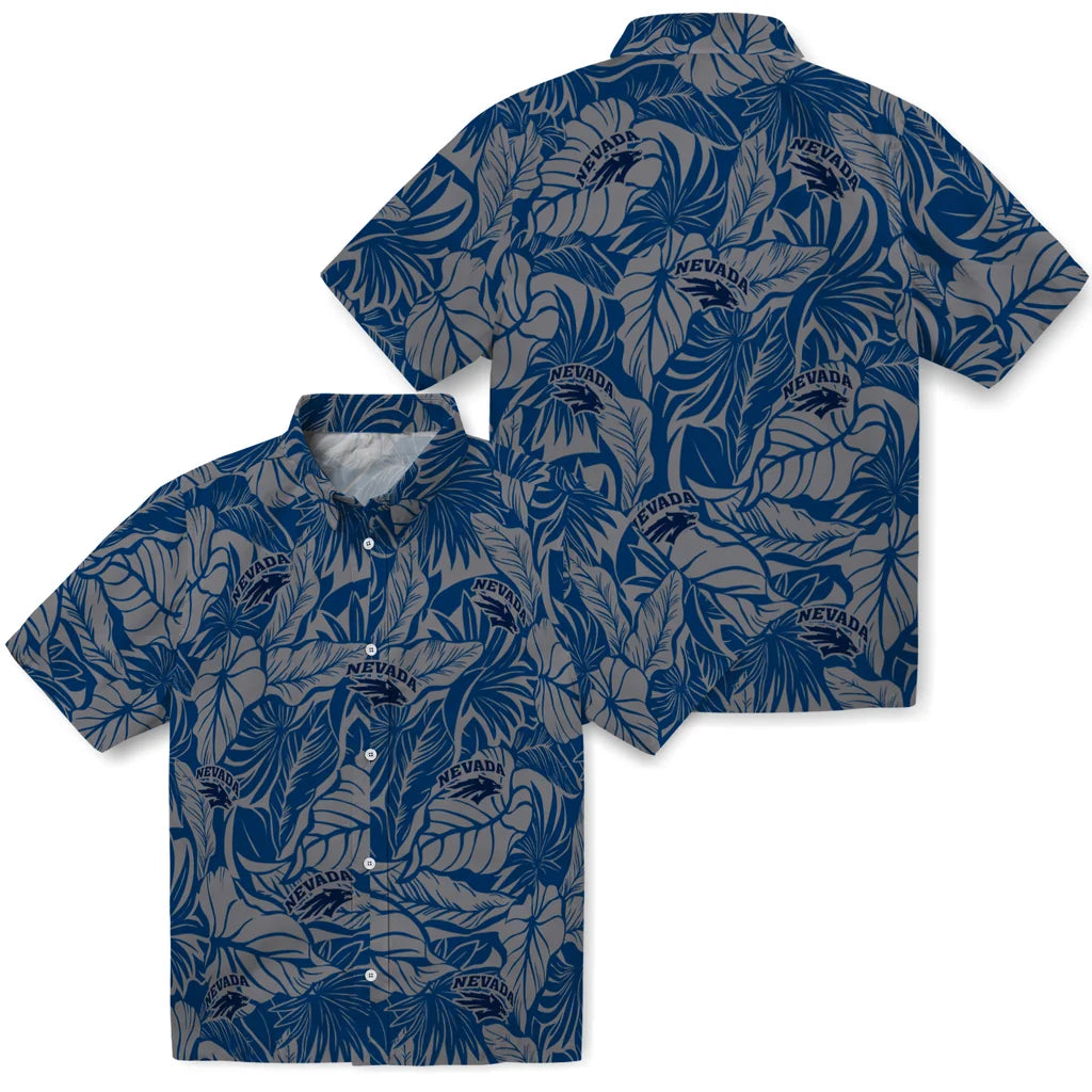 Nevada Wolf Pack Hawaiian Shirt - Monstera Layer | Hula Hawaiian Shirts