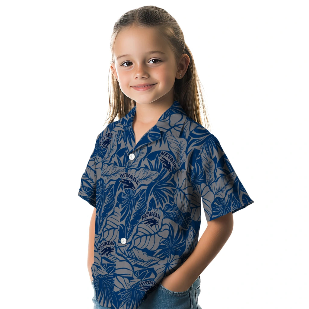 Nevada Wolf Pack Hawaiian Shirt - Monstera Layer | Hula Hawaiian Shirts