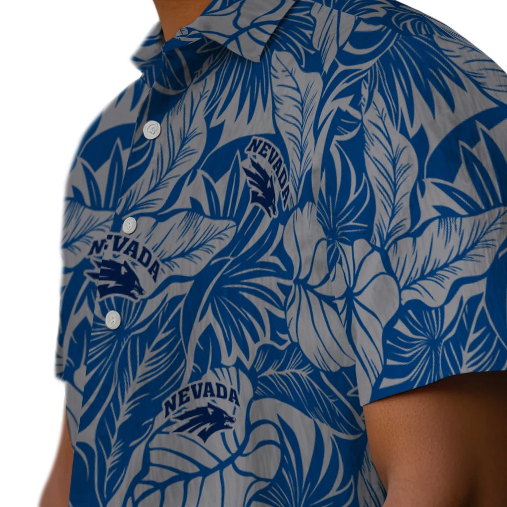 Nevada Wolf Pack Hawaiian Shirt - Monstera Layer | Hula Hawaiian Shirts