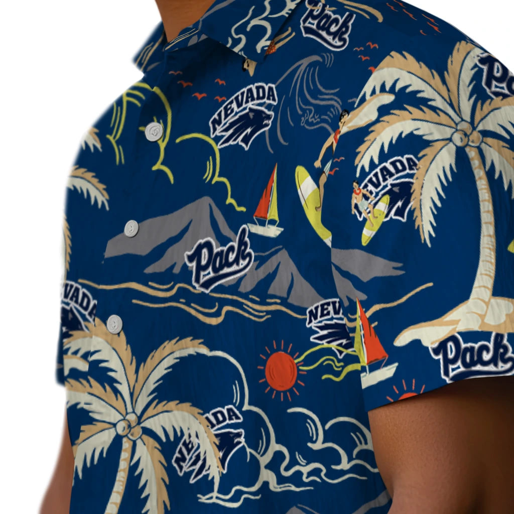 Nevada Wolf Pack Hawaiian Shirt - Palm Tree Island | Hula Hawaiian Shirts