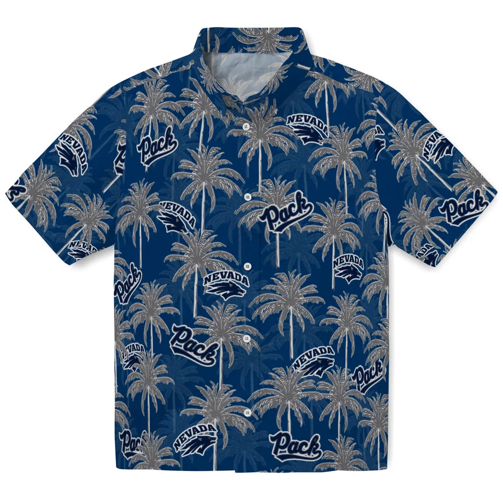 Nevada Wolf Pack Hawaiian Shirt - Palm Tree Motif | Hula Hawaiian Shirts