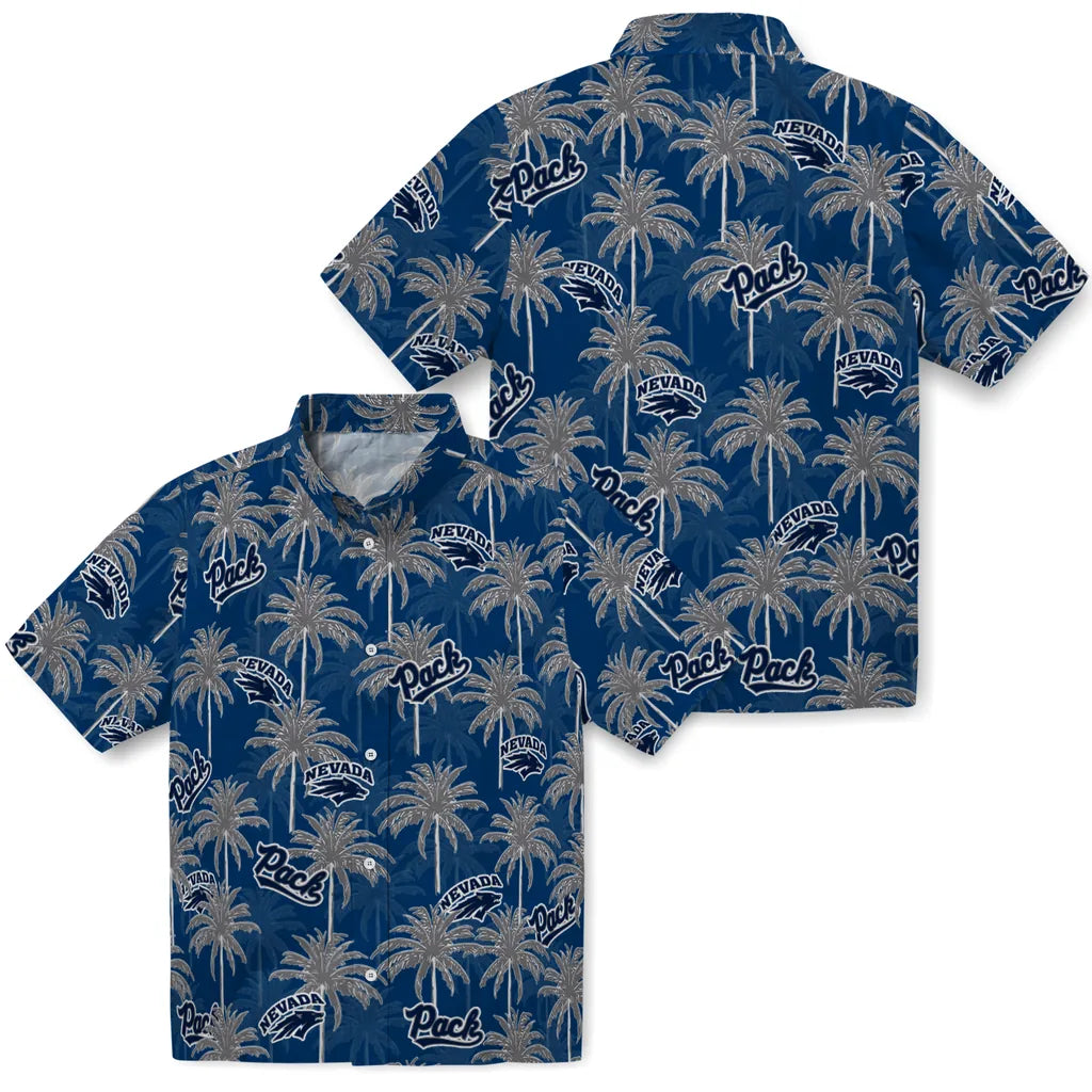 Nevada Wolf Pack Hawaiian Shirt - Palm Tree Motif | Hula Hawaiian Shirts