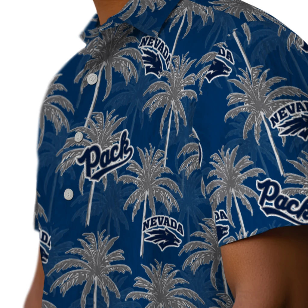 Nevada Wolf Pack Hawaiian Shirt - Palm Tree Motif | Hula Hawaiian Shirts