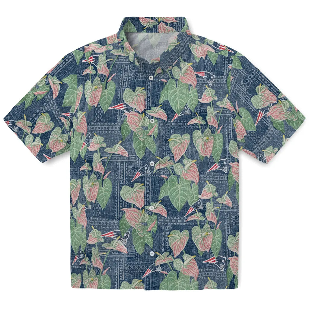 New England Patriots Hawaiian Shirt - Anthurium Overlay | Hula Hawaiian Shirts