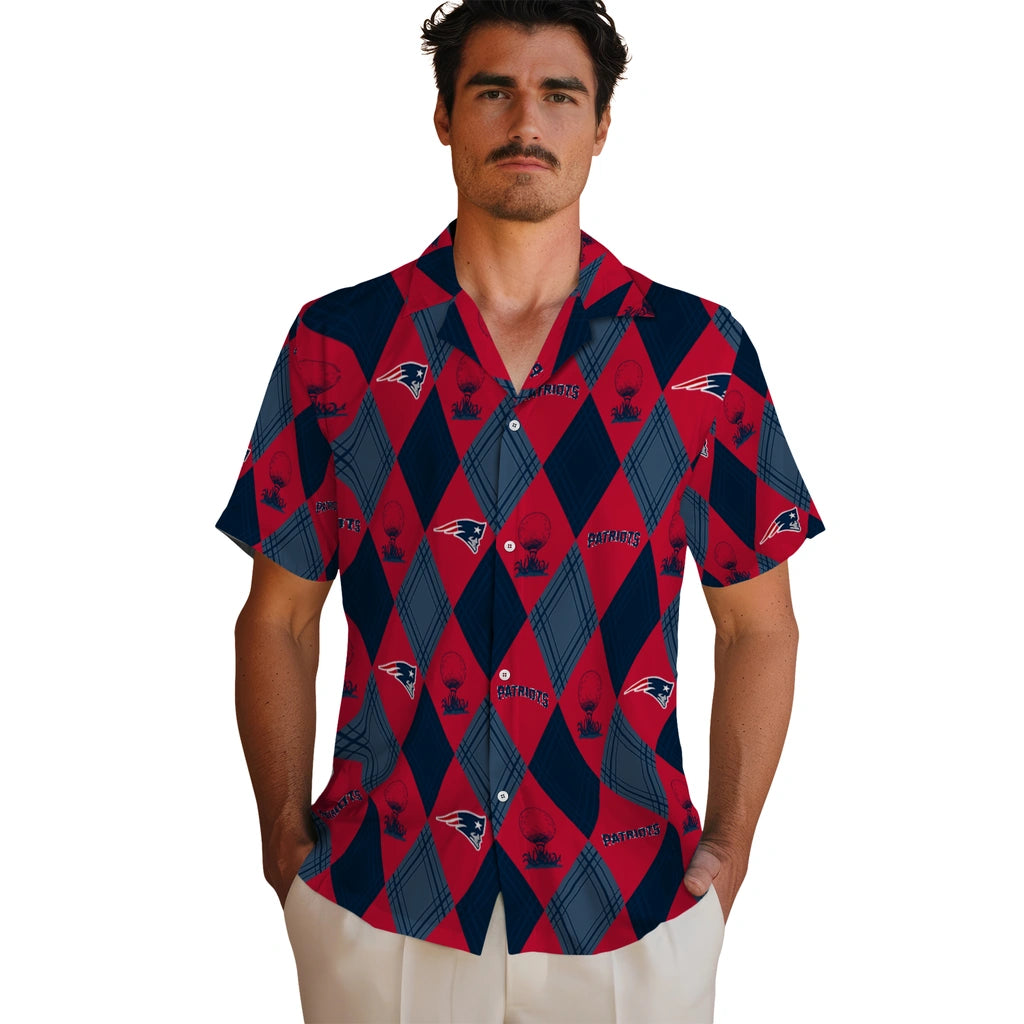 New England Patriots Hawaiian Shirt - Golfing Plaid | Hula Hawaiian Shirts