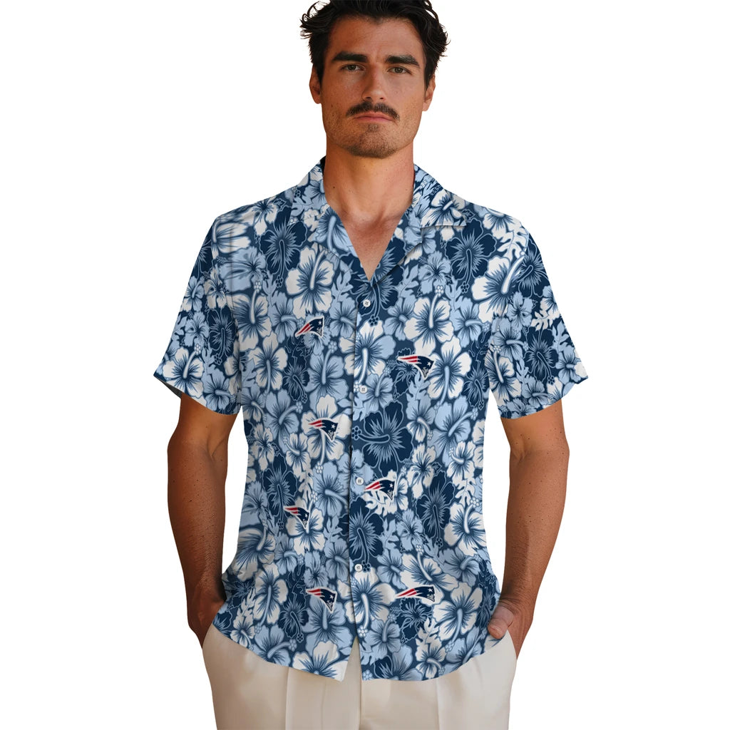 New England Patriots Hawaiian Shirt - Hibiscus Blooms | Hula Hawaiian Shirts