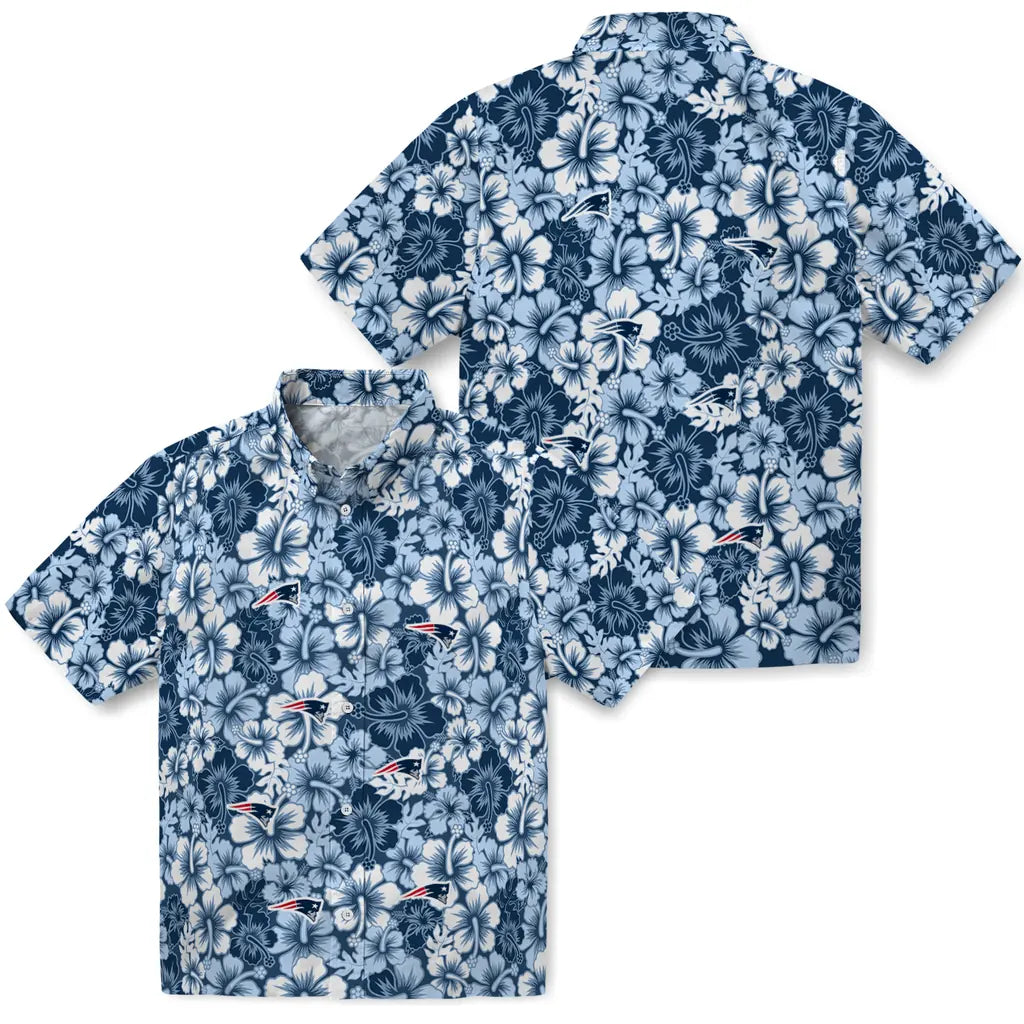 New England Patriots Hawaiian Shirt - Hibiscus Blooms | Hula Hawaiian Shirts