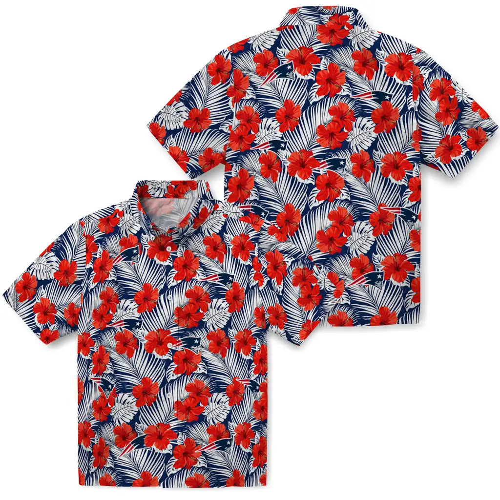 New England Patriots Hawaiian Shirt - Hibiscus Fiesta | Hula Hawaiian Shirts