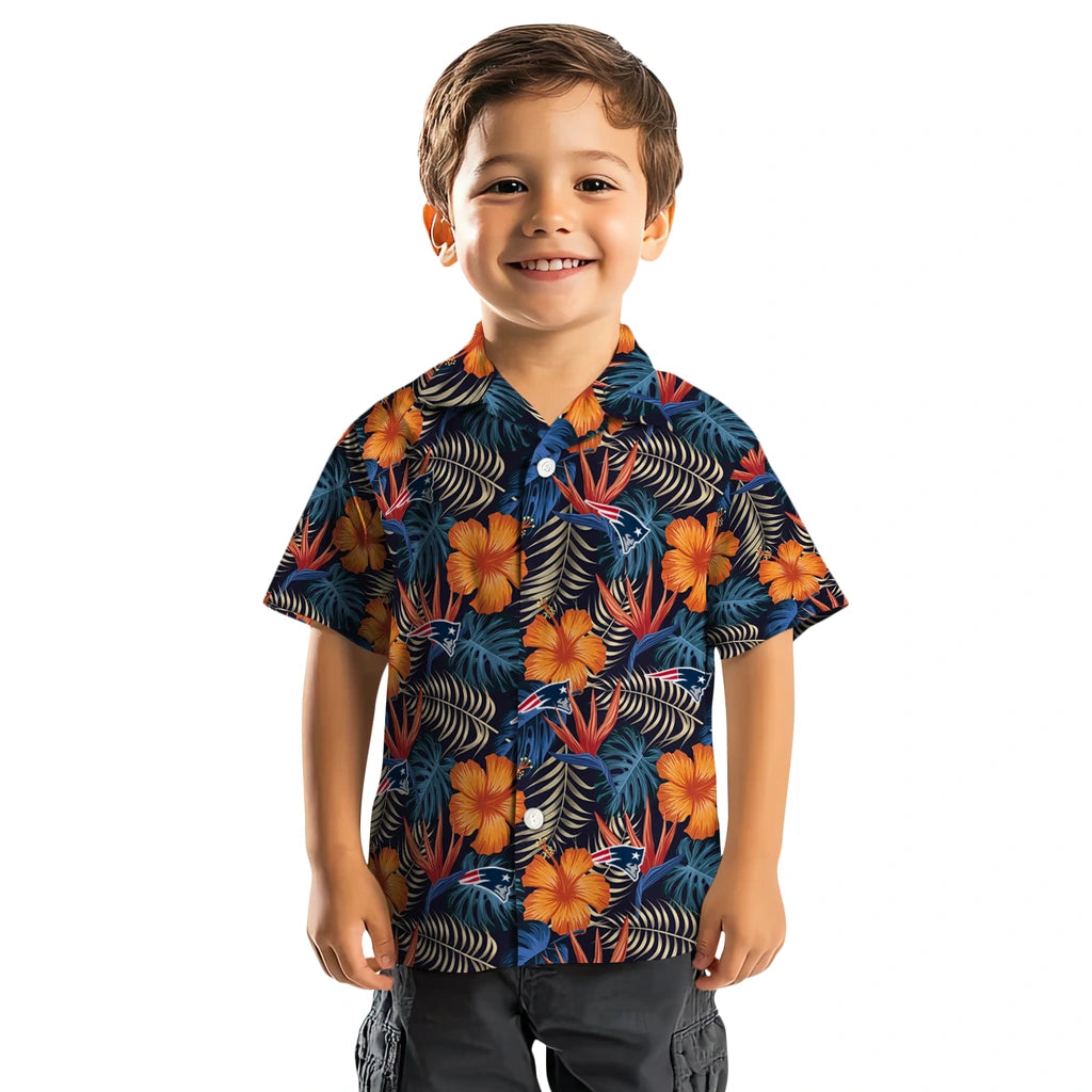New England Patriots Hawaiian Shirt - Hibiscus Foliage | Hula Hawaiian Shirts