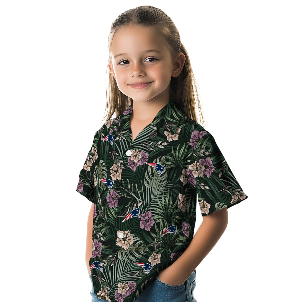 New England Patriots Hawaiian Shirt - Hibiscus Leaves Pattern | Hula Hawaiian Shirts