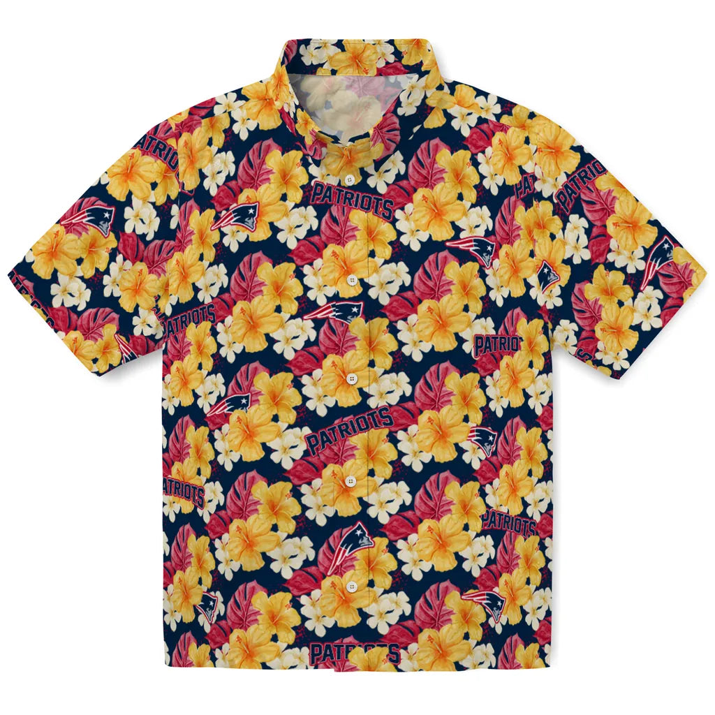New England Patriots Hawaiian Shirt - Hibiscus Tropics | Hula Hawaiian Shirts