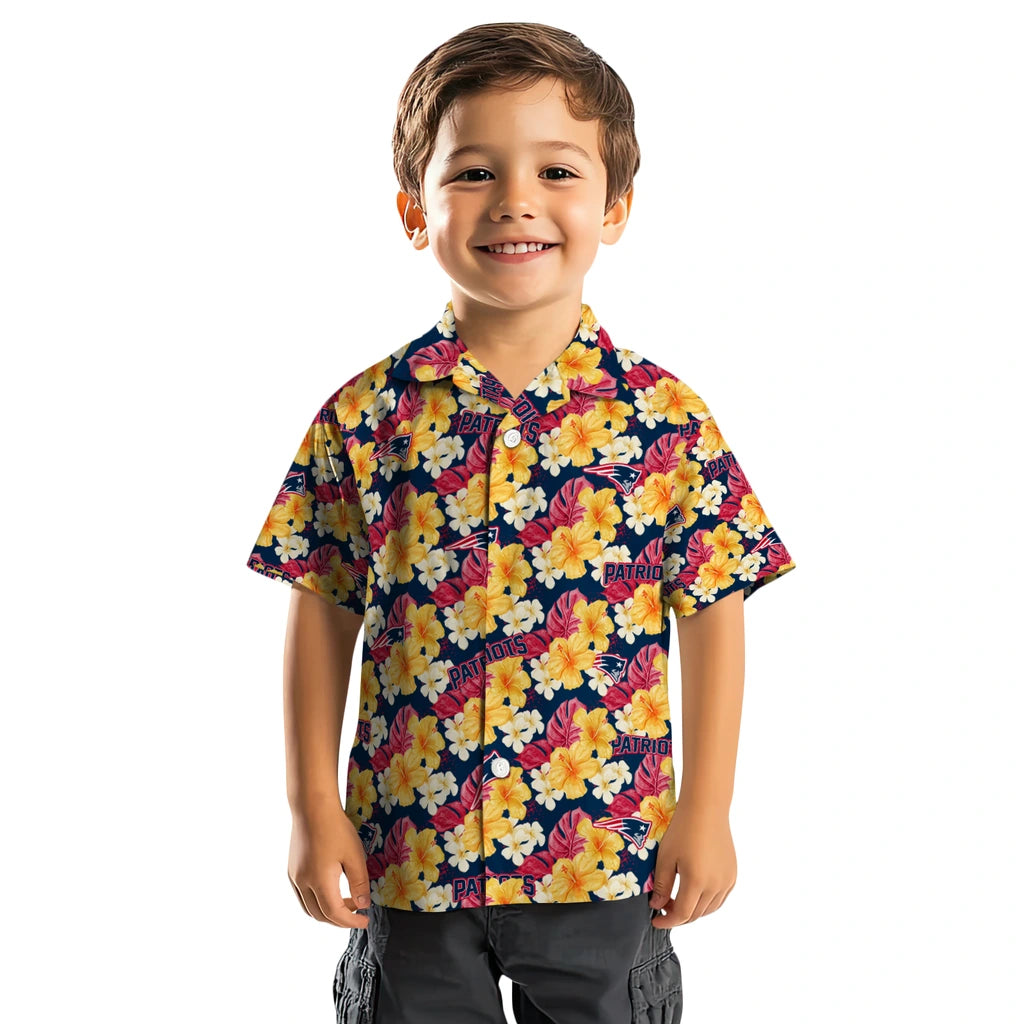 New England Patriots Hawaiian Shirt - Hibiscus Tropics | Hula Hawaiian Shirts