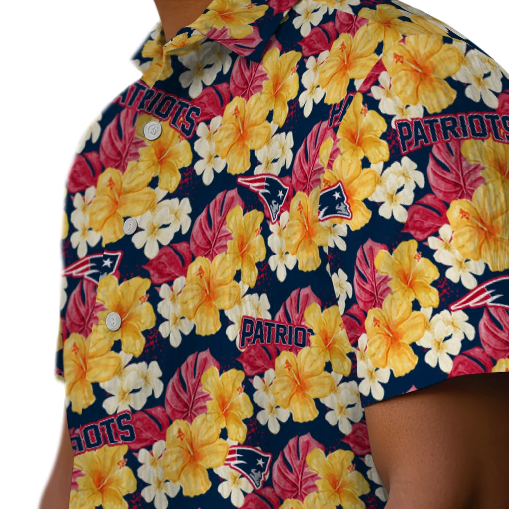New England Patriots Hawaiian Shirt - Hibiscus Tropics | Hula Hawaiian Shirts