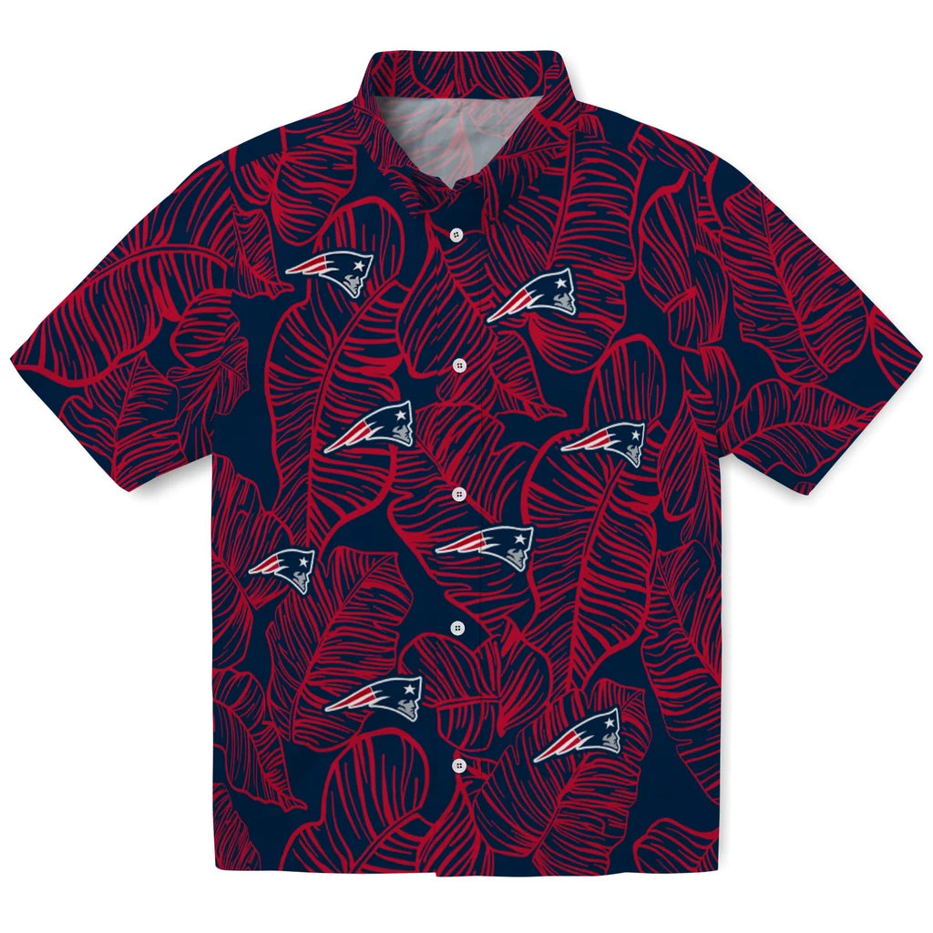 New England Patriots Hawaiian Shirt - Leaf Outline | Hula Hawaiian Shirts