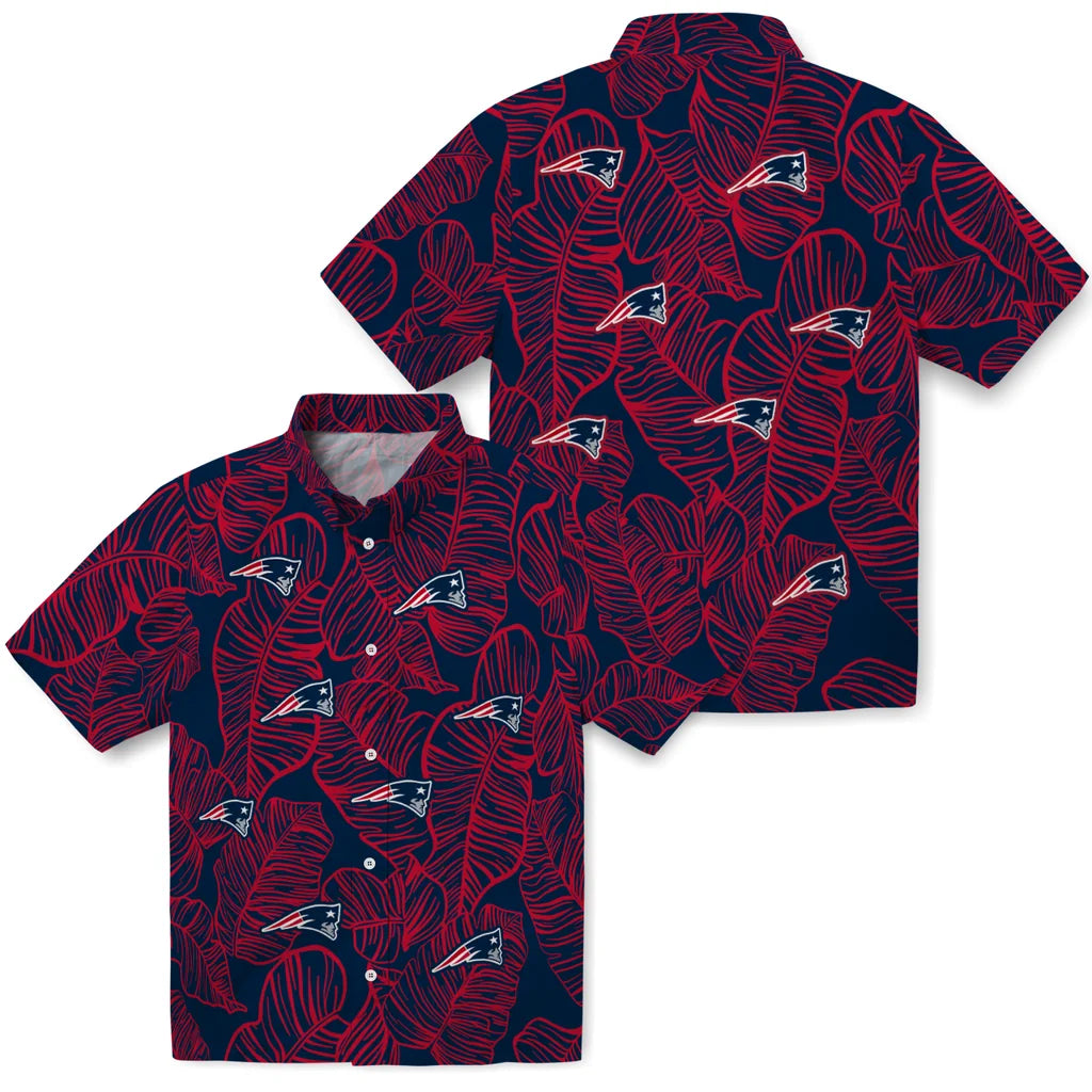 New England Patriots Hawaiian Shirt - Leaf Outline | Hula Hawaiian Shirts