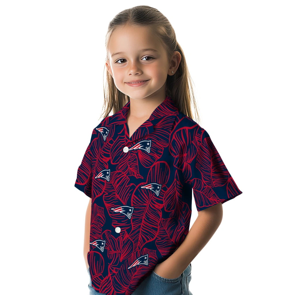 New England Patriots Hawaiian Shirt - Leaf Outline | Hula Hawaiian Shirts