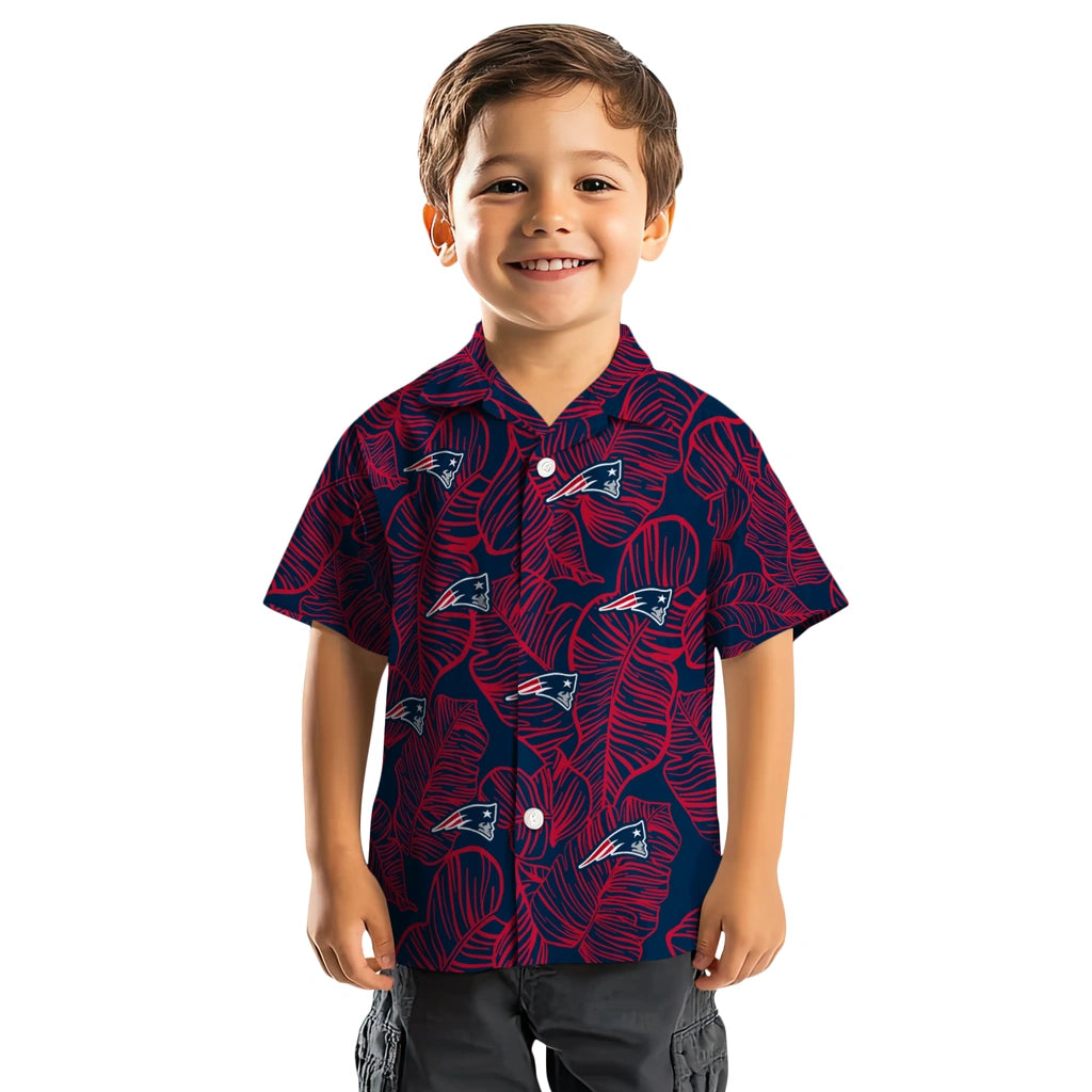 New England Patriots Hawaiian Shirt - Leaf Outline | Hula Hawaiian Shirts