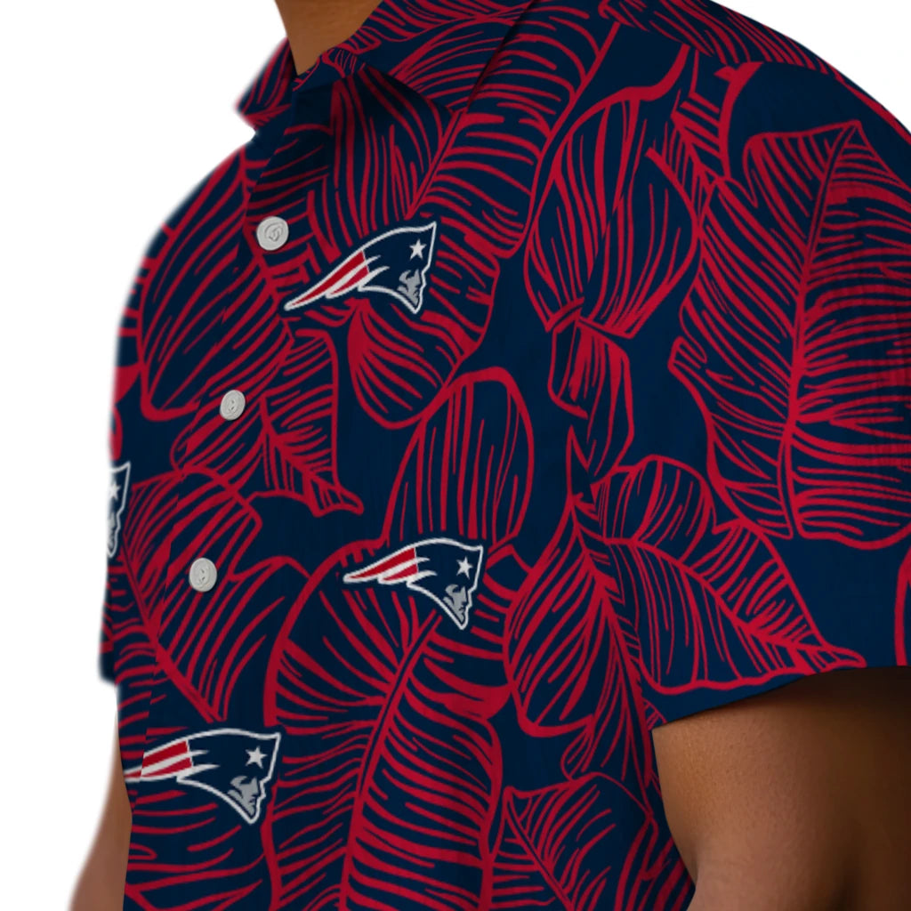 New England Patriots Hawaiian Shirt - Leaf Outline | Hula Hawaiian Shirts