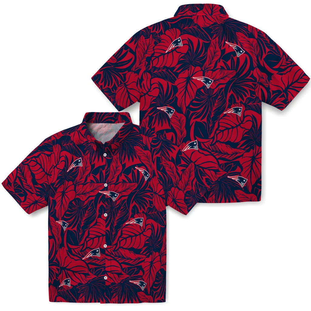 New England Patriots Hawaiian Shirt - Monstera Layer | Hula Hawaiian Shirts