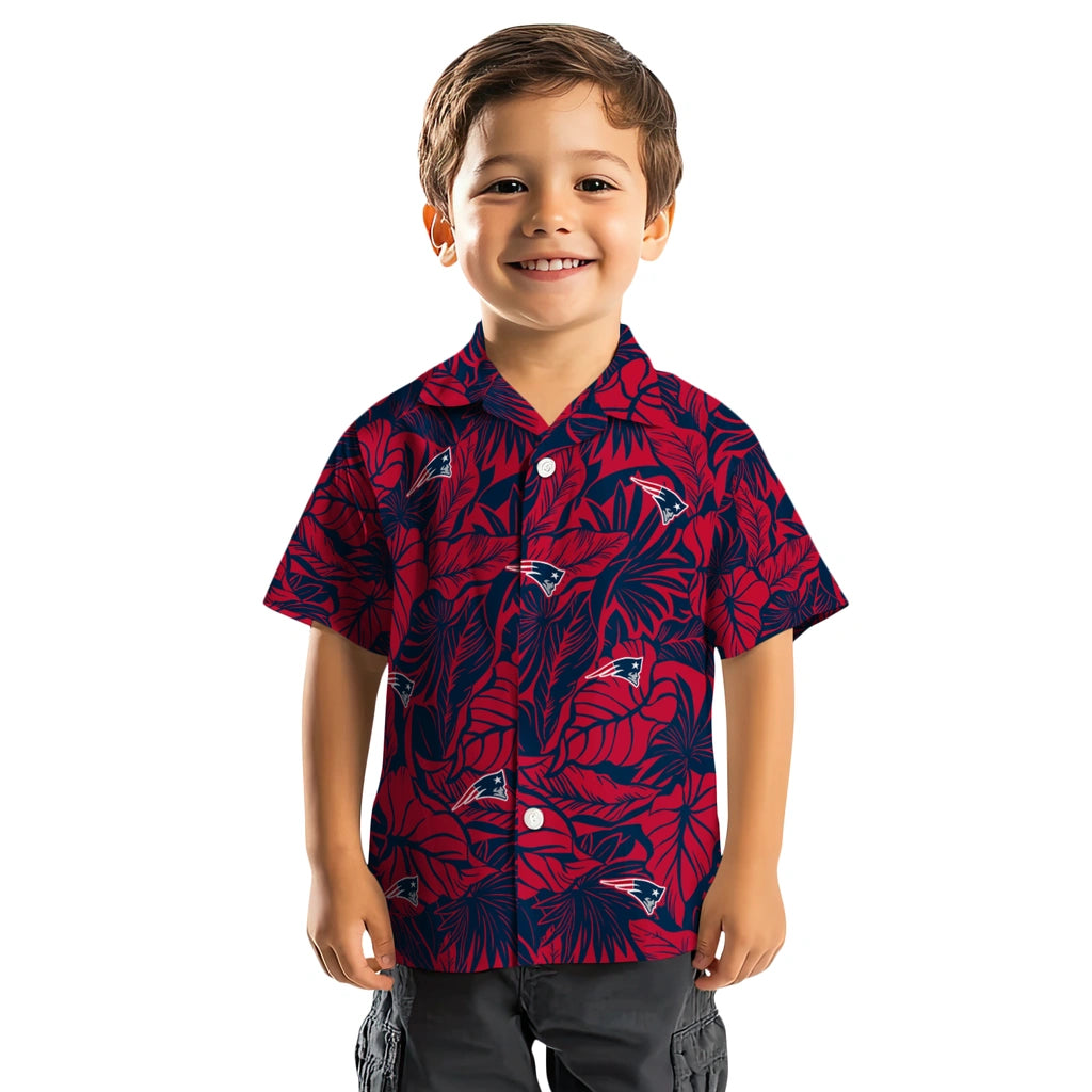 New England Patriots Hawaiian Shirt - Monstera Layer | Hula Hawaiian Shirts