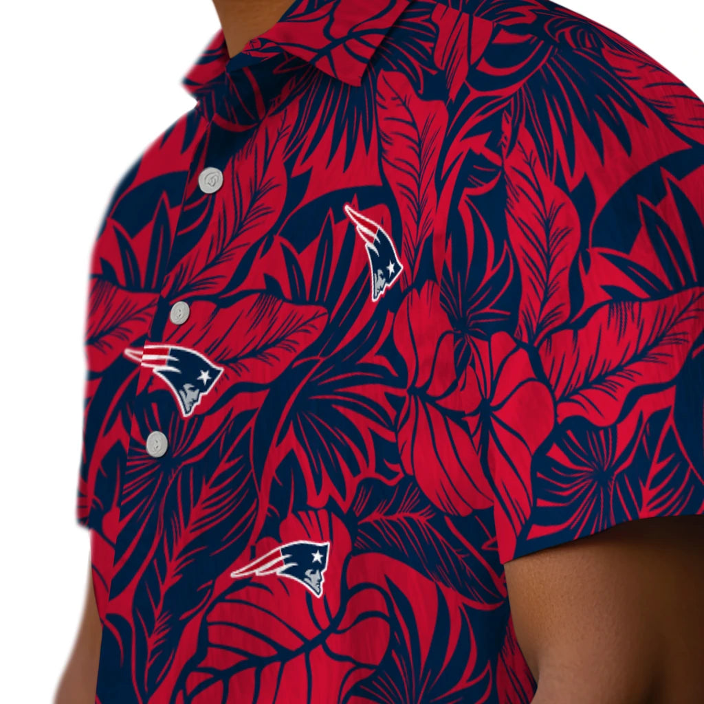 New England Patriots Hawaiian Shirt - Monstera Layer | Hula Hawaiian Shirts
