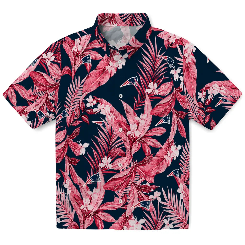 New England Patriots Hawaiian Shirt - Palm Leaves | Hula Hawaiian Shirts
