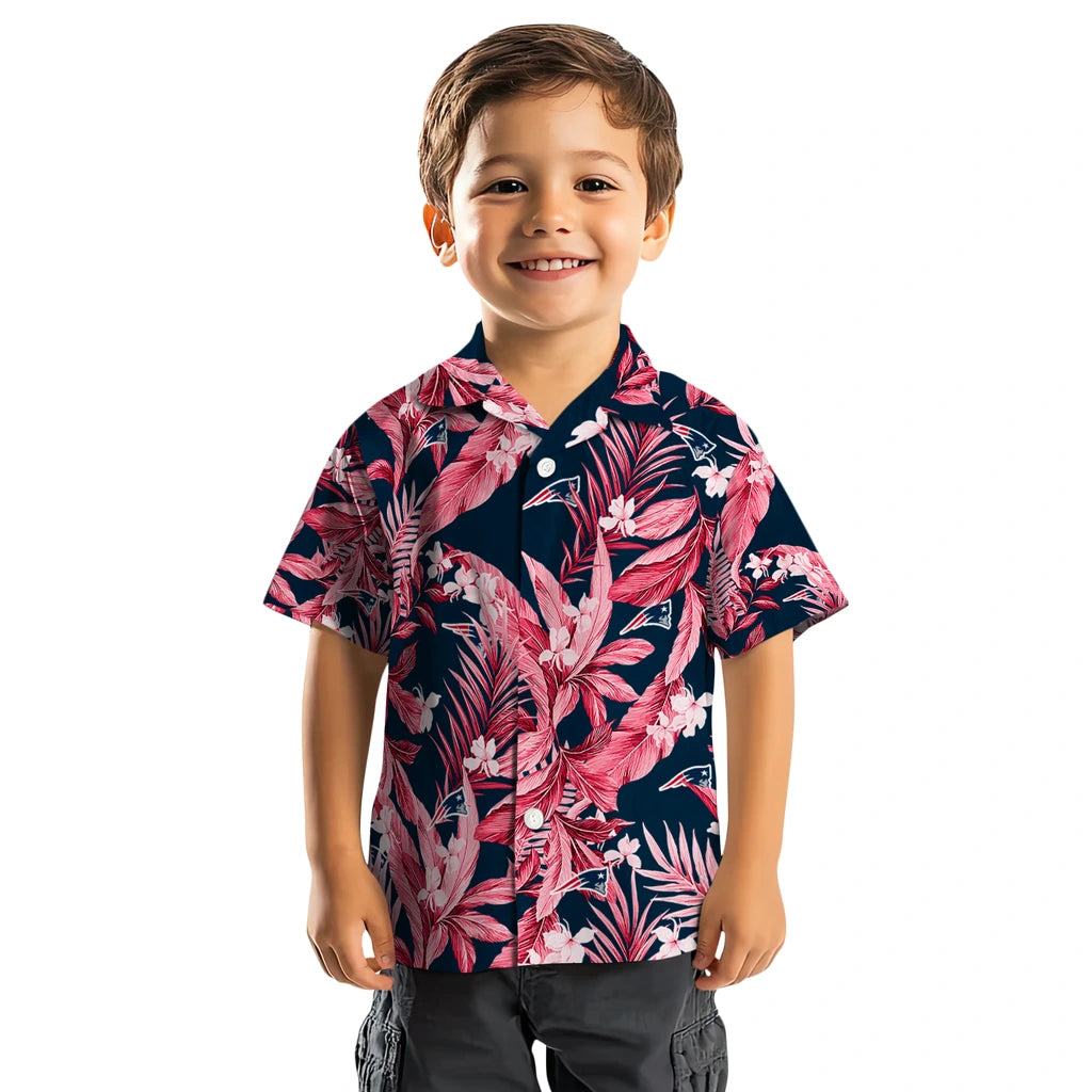 New England Patriots Hawaiian Shirt - Palm Leaves | Hula Hawaiian Shirts