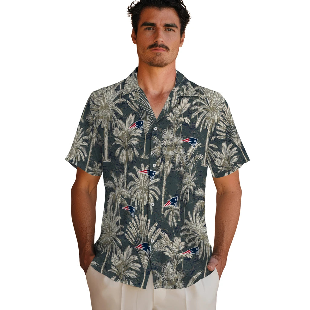New England Patriots Hawaiian Shirt - Vintage Palm Tree | Hula Hawaiian Shirts