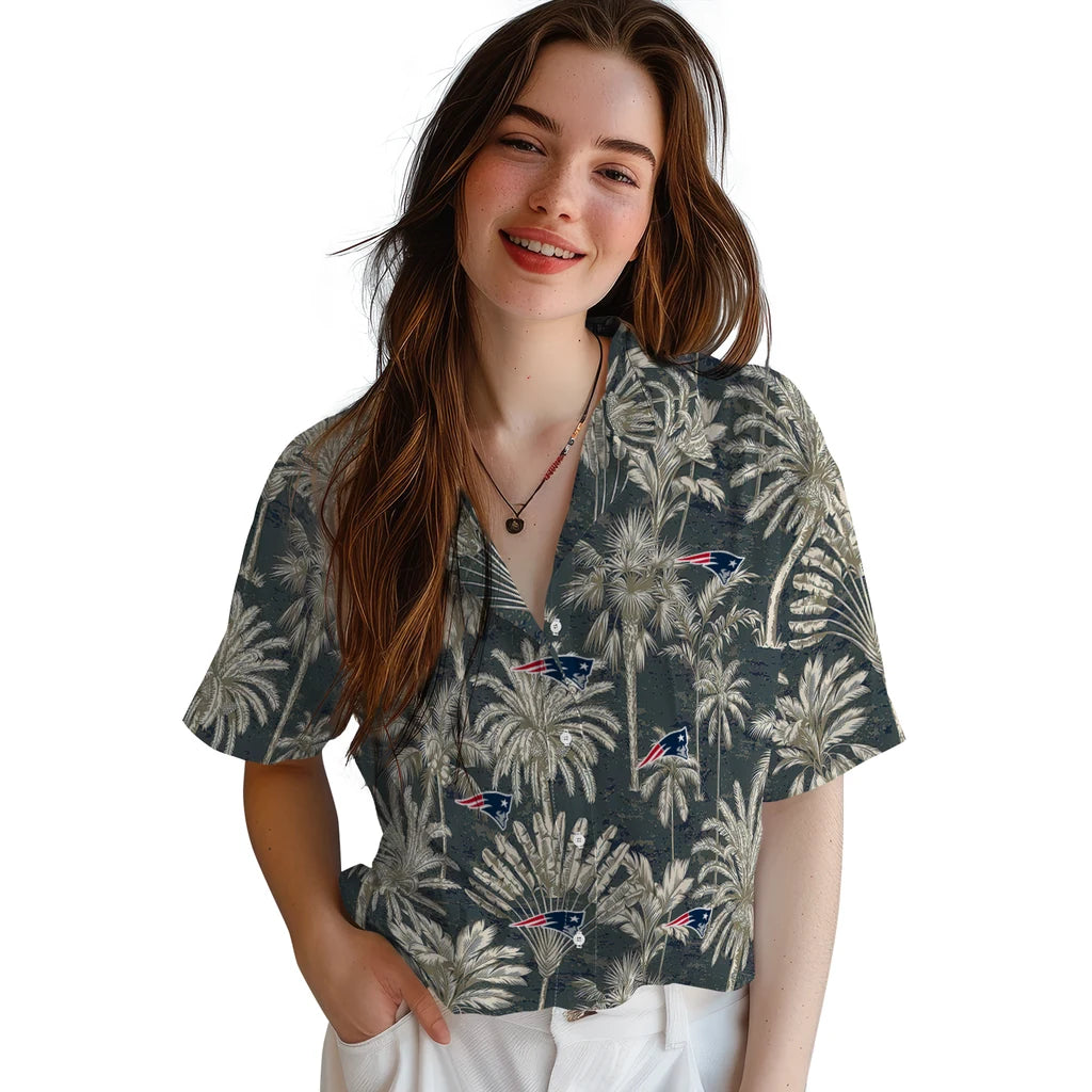 New England Patriots Hawaiian Shirt - Vintage Palm Tree | Hula Hawaiian Shirts