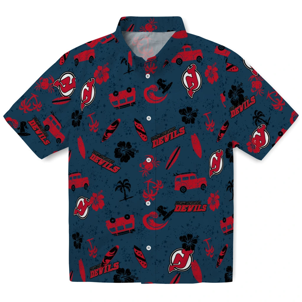 New Jersey Devils Hawaiian Shirt - Beach Vibe | Hula Hawaiian Shirts