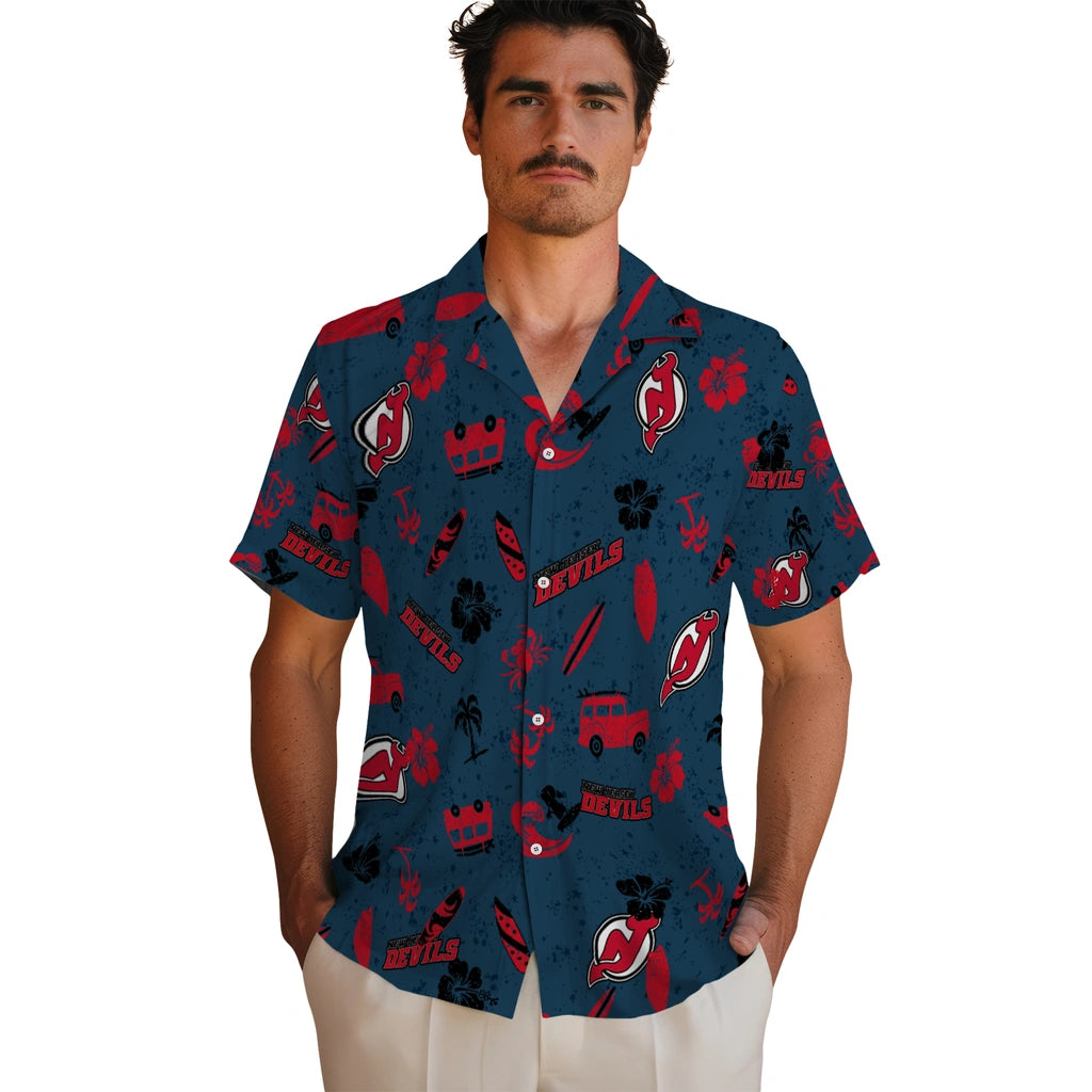 New Jersey Devils Hawaiian Shirt - Beach Vibe | Hula Hawaiian Shirts