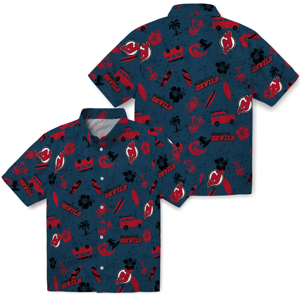 New Jersey Devils Hawaiian Shirt - Beach Vibe | Hula Hawaiian Shirts