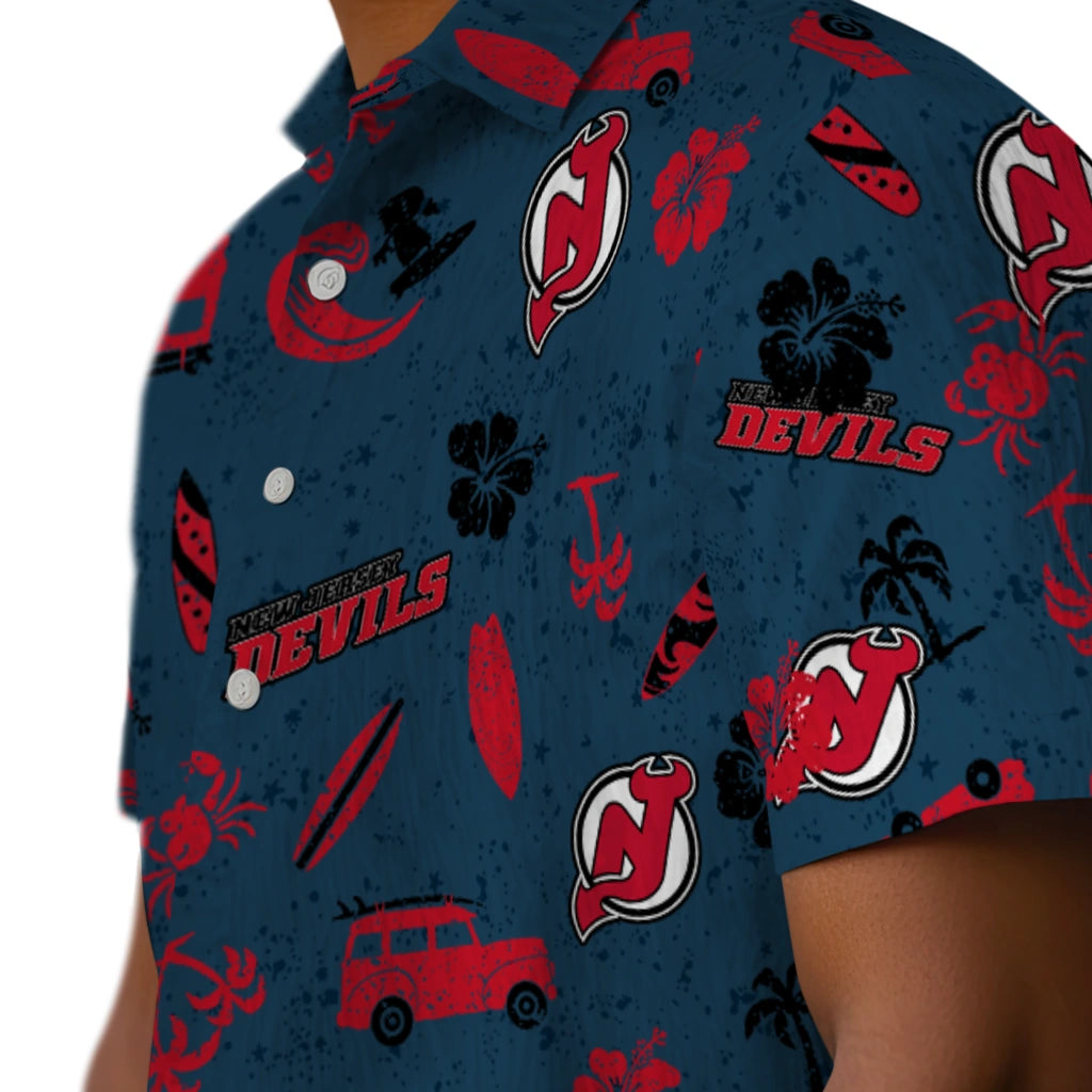 New Jersey Devils Hawaiian Shirt - Beach Vibe | Hula Hawaiian Shirts
