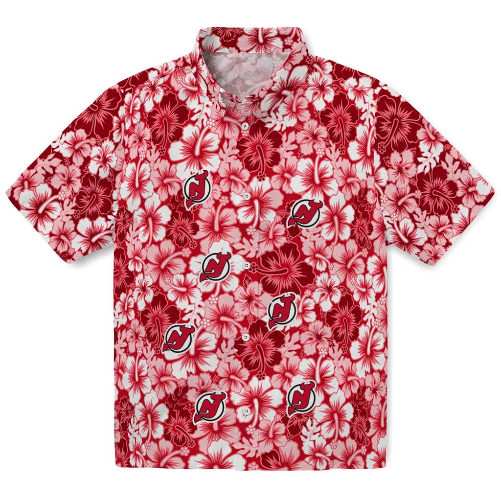New Jersey Devils Hawaiian Shirt - Hibiscus Blooms | Hula Hawaiian Shirts