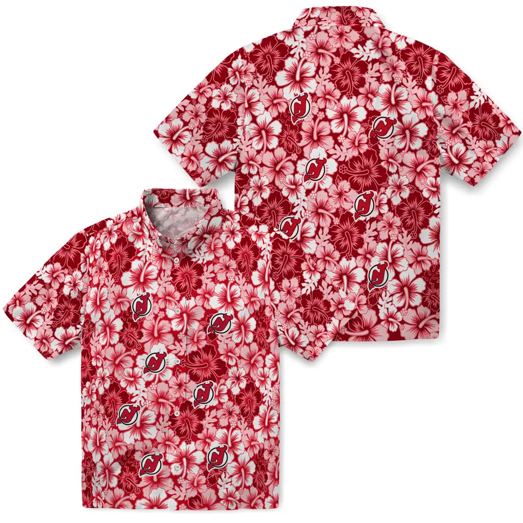 New Jersey Devils Hawaiian Shirt - Hibiscus Blooms | Hula Hawaiian Shirts