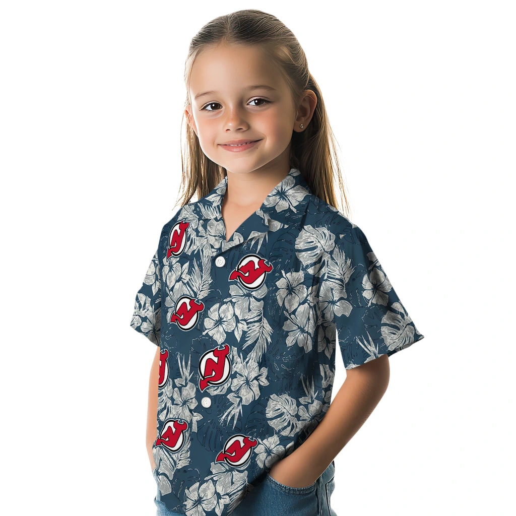 New Jersey Devils Hawaiian Shirt - Hibiscus Flowers | Hula Hawaiian Shirts