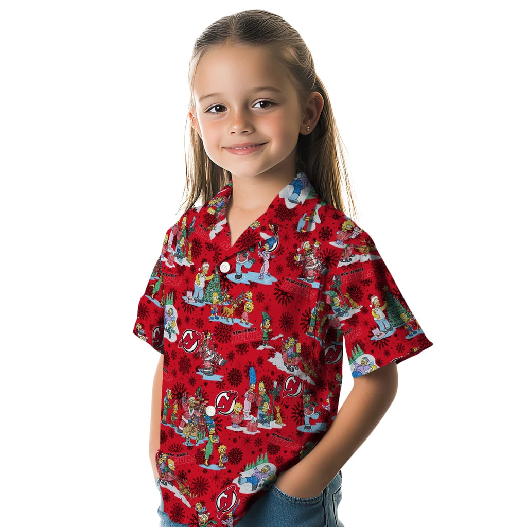 New Jersey Devils Hawaiian Shirt - Simpsons Christmas | Hula Hawaiian Shirts