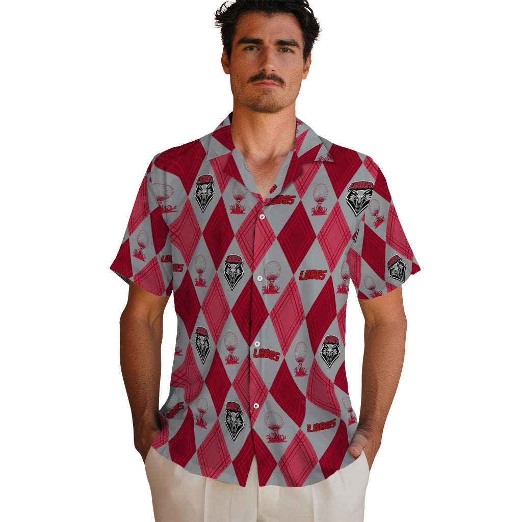 New Mexico Lobos Hawaiian Shirt - Golfing Plaid | Hula Hawaiian Shirts