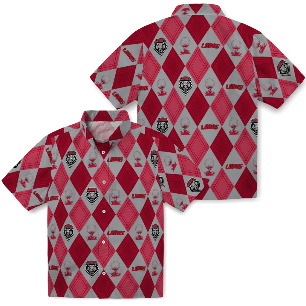 New Mexico Lobos Hawaiian Shirt - Golfing Plaid | Hula Hawaiian Shirts
