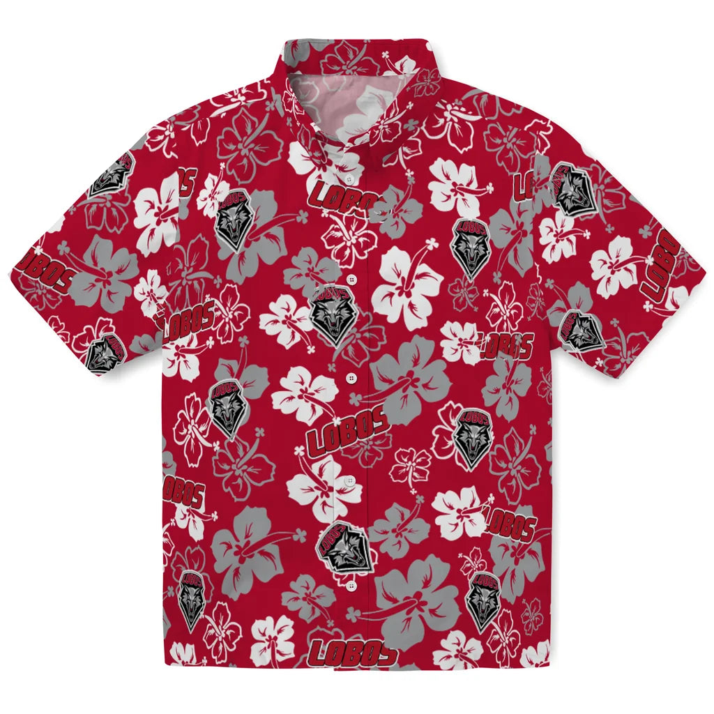 New Mexico Lobos Hawaiian Shirt - Hibiscus Flower Design | Hula Hawaiian Shirts