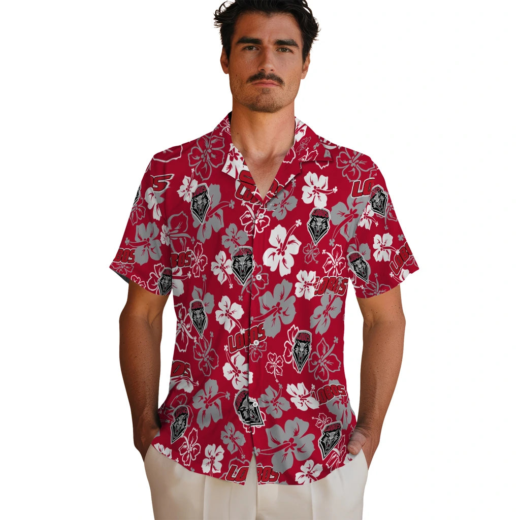 New Mexico Lobos Hawaiian Shirt - Hibiscus Flower Design | Hula Hawaiian Shirts