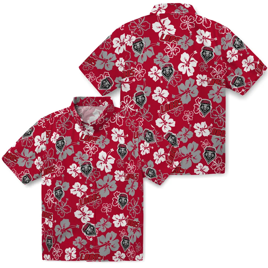 New Mexico Lobos Hawaiian Shirt - Hibiscus Flower Design | Hula Hawaiian Shirts