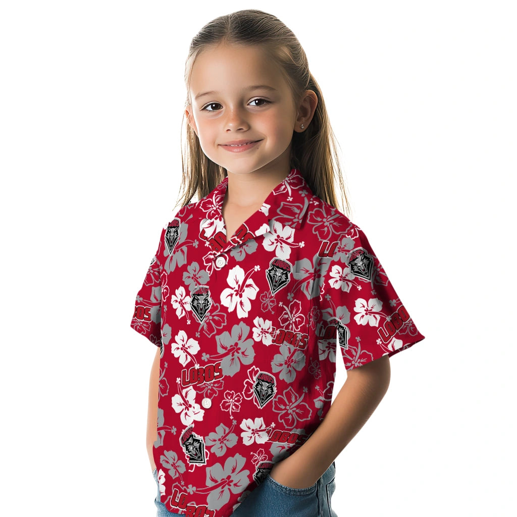 New Mexico Lobos Hawaiian Shirt - Hibiscus Flower Design | Hula Hawaiian Shirts