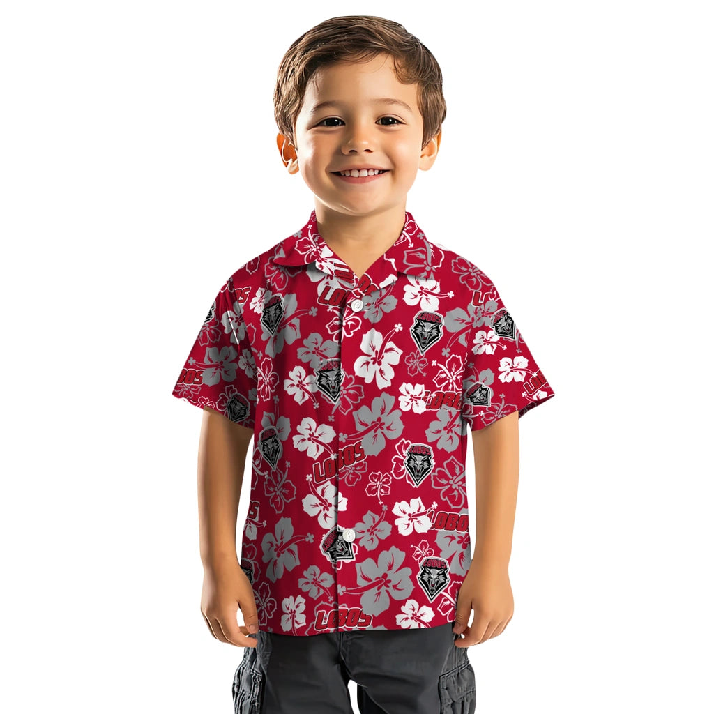 New Mexico Lobos Hawaiian Shirt - Hibiscus Flower Design | Hula Hawaiian Shirts