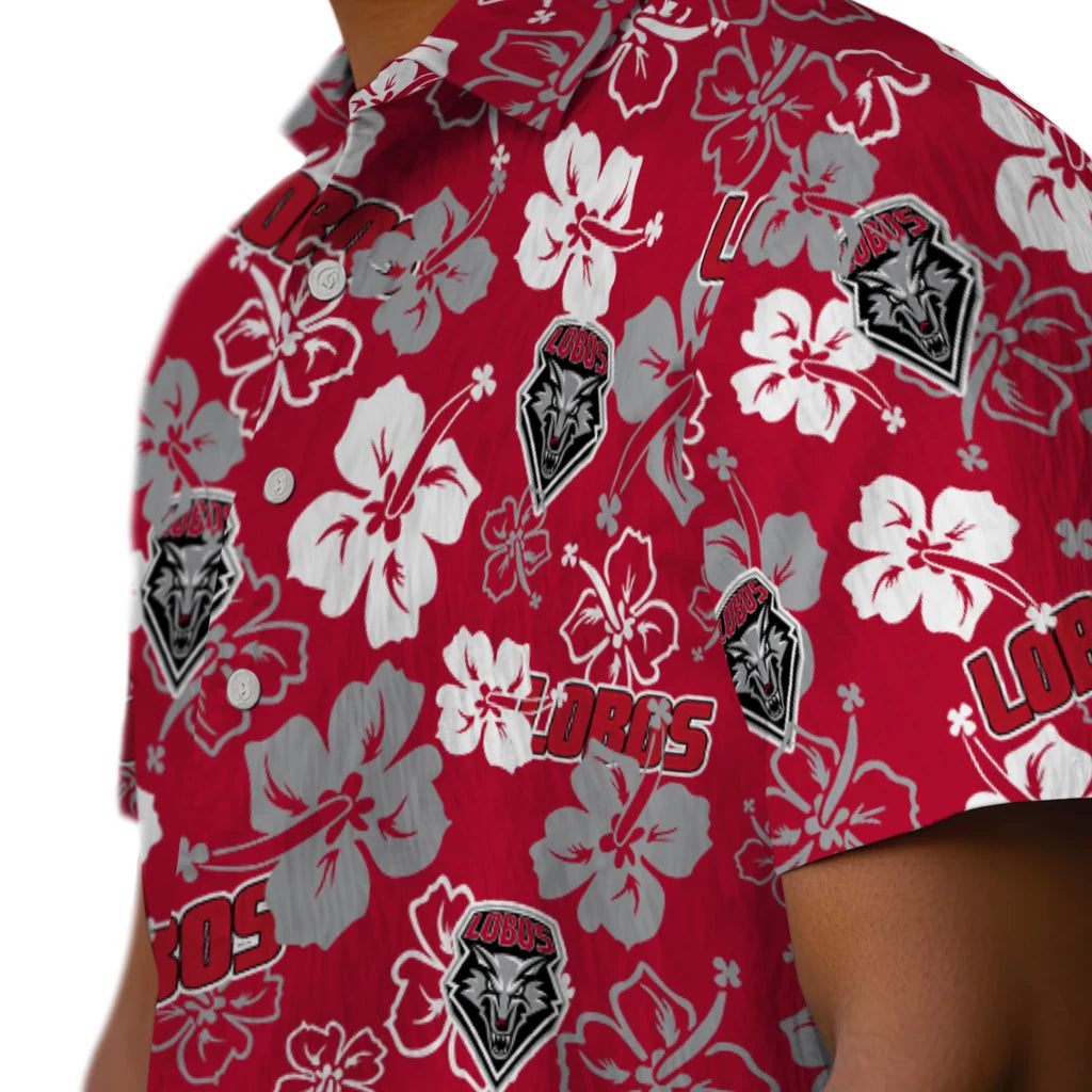 New Mexico Lobos Hawaiian Shirt - Hibiscus Flower Design | Hula Hawaiian Shirts