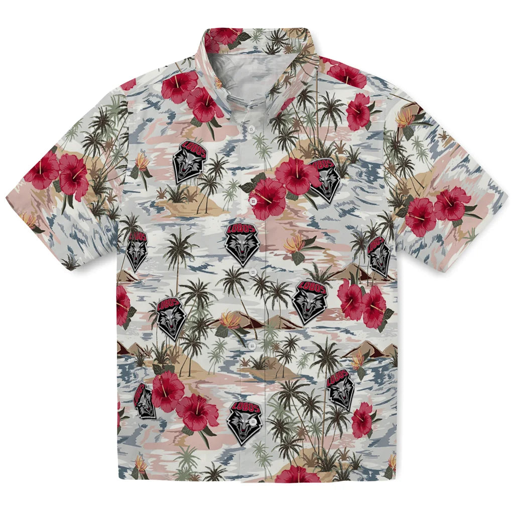 New Mexico Lobos Hawaiian Shirt - Hibiscus Seaside | Hula Hawaiian Shirts