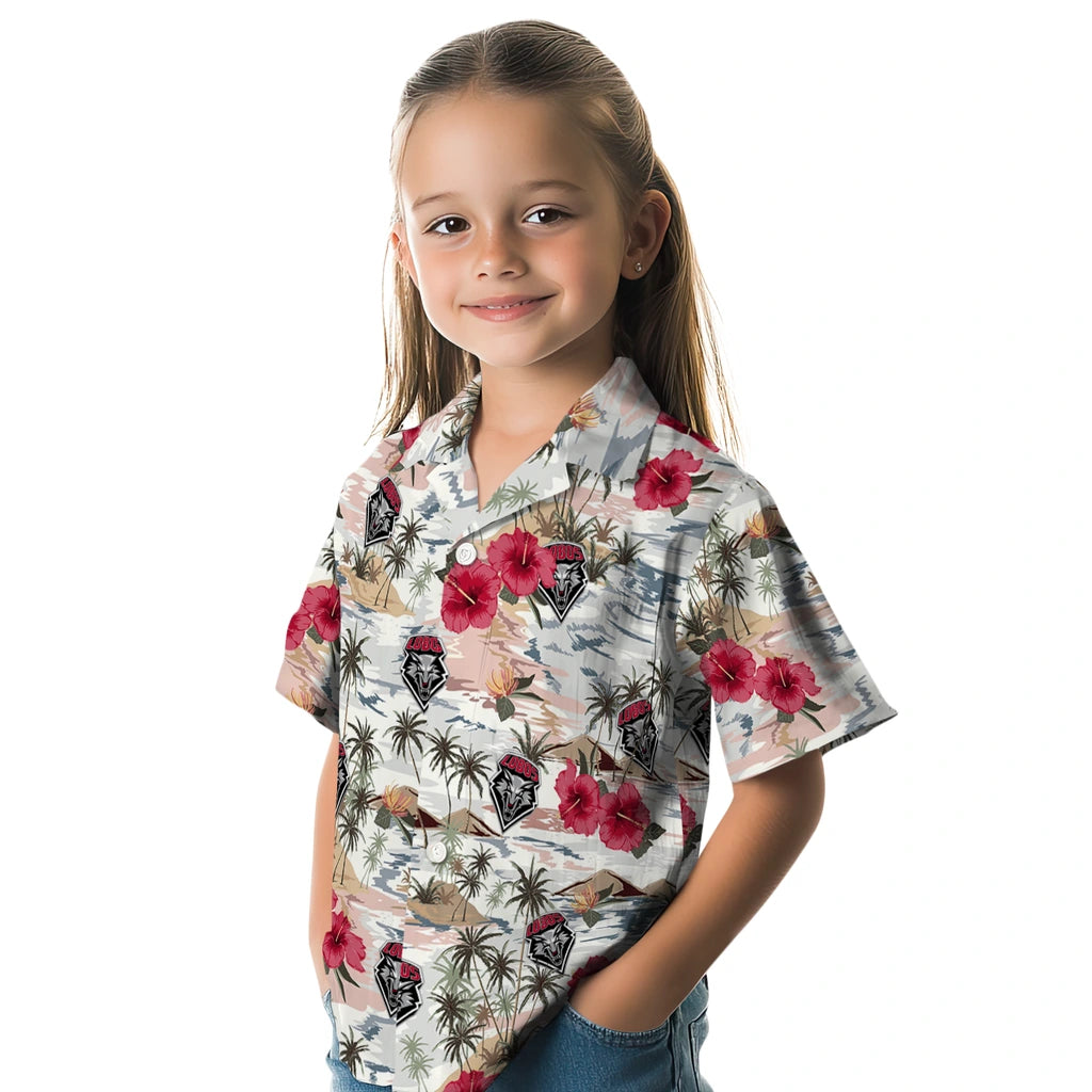 New Mexico Lobos Hawaiian Shirt - Hibiscus Seaside | Hula Hawaiian Shirts