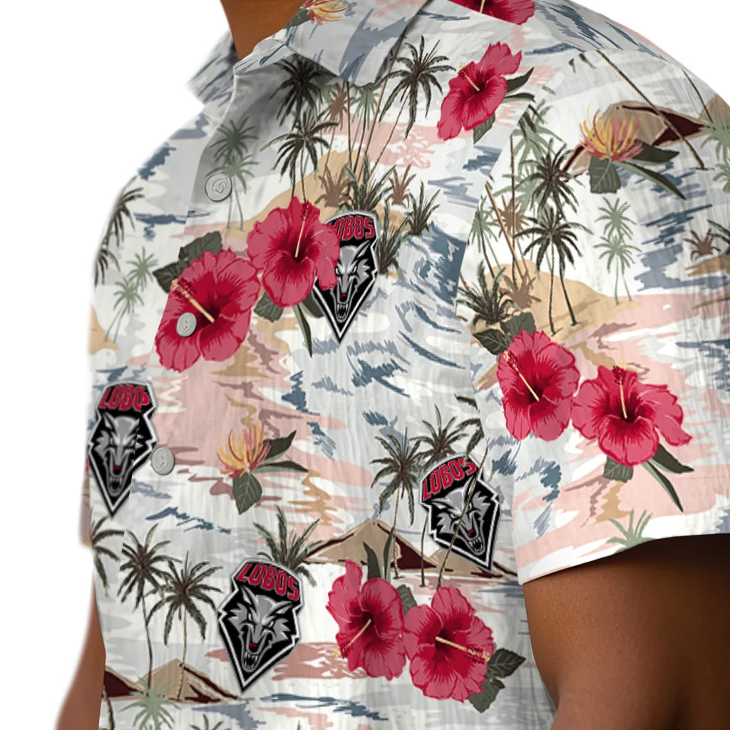 New Mexico Lobos Hawaiian Shirt - Hibiscus Seaside | Hula Hawaiian Shirts