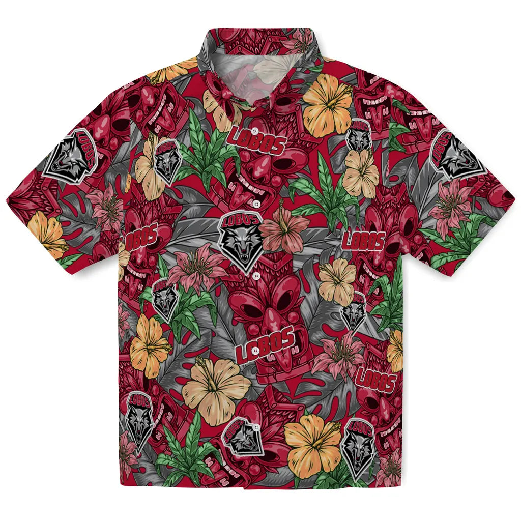 New Mexico Lobos Hawaiian Shirt - Hibiscus Tiki Jungle | Hula Hawaiian Shirts