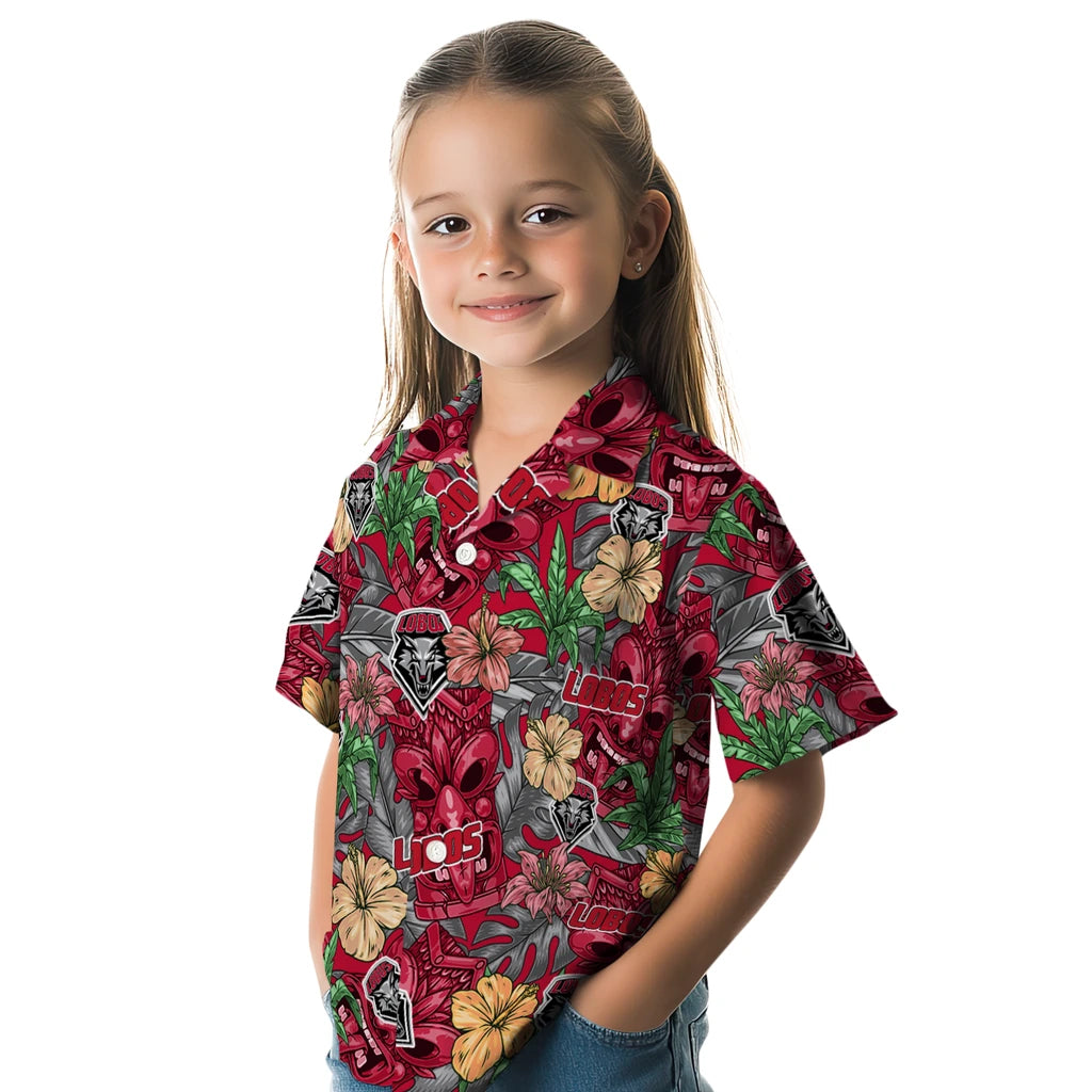 New Mexico Lobos Hawaiian Shirt - Hibiscus Tiki Jungle | Hula Hawaiian Shirts